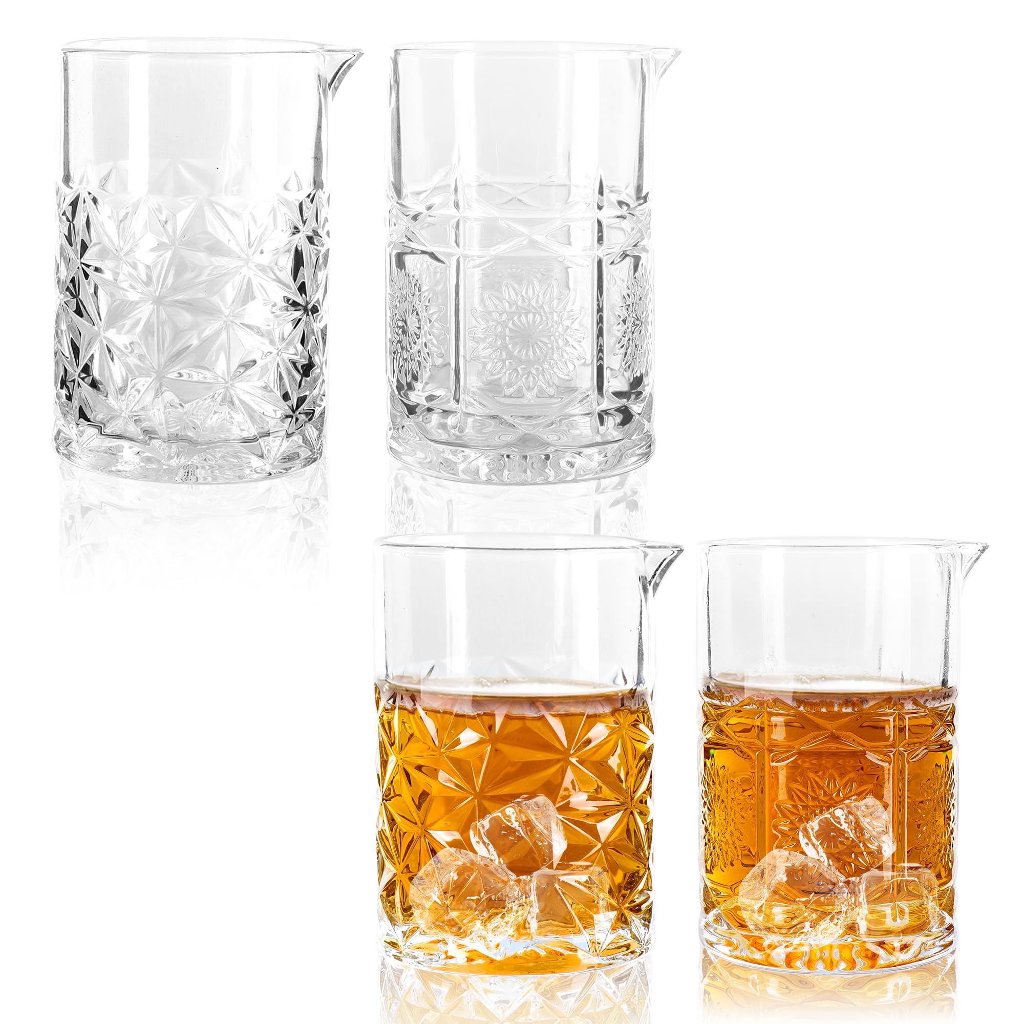 Amazon.co.jp: 4個 24オンス (700ml) カクテルミキシンググラス 攪拌